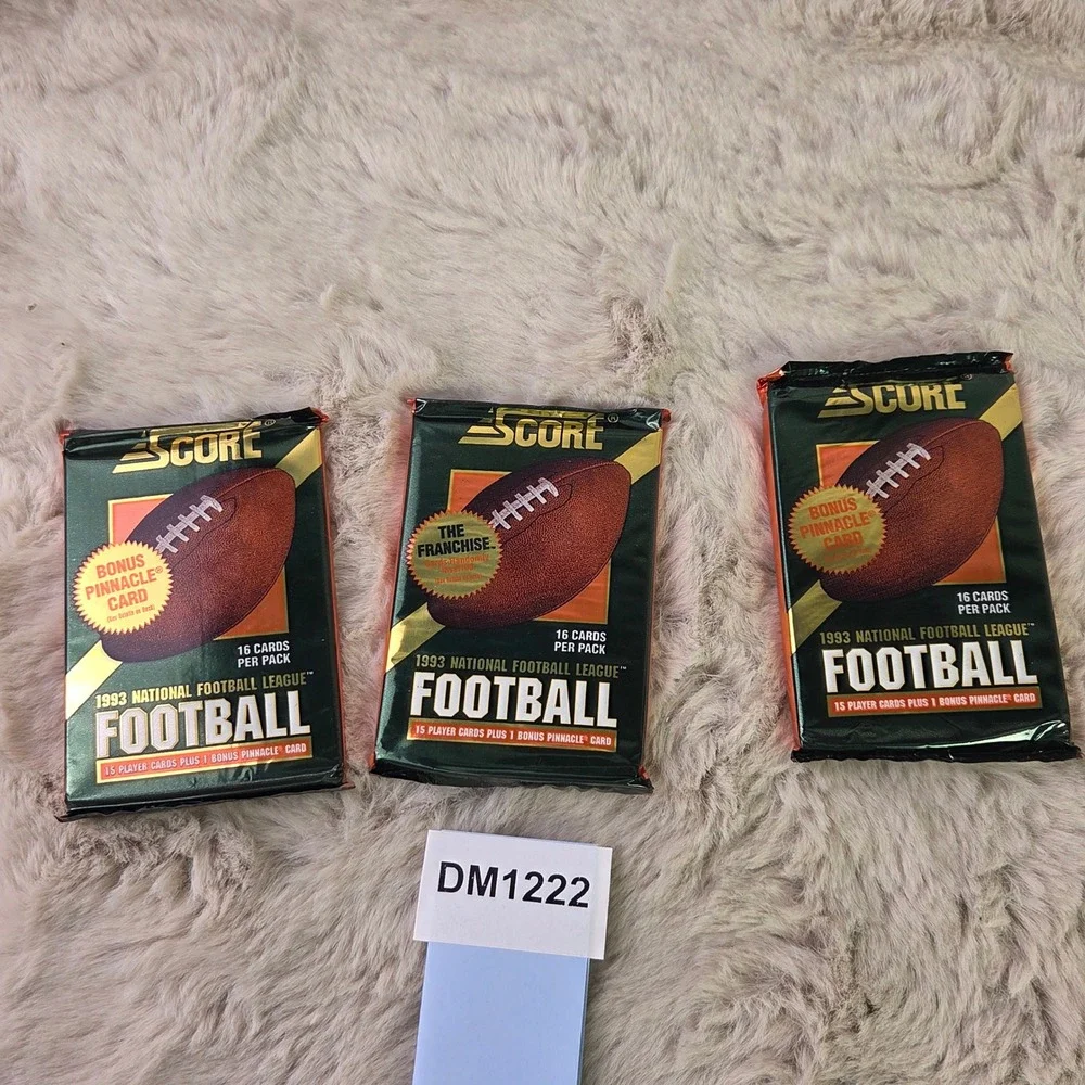 Lot of 3 1993 Score Football Wax Packs Sealed NFL Cards Bonus Pinnacle Insert